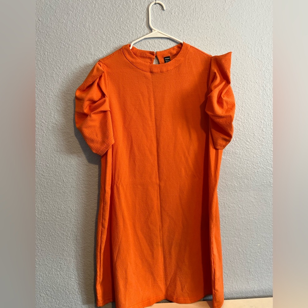 SHEIN Orange Textured Top XL